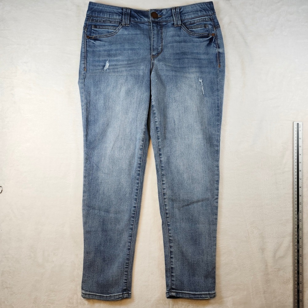 Democracy Ab Technology Blue Distressed Skinny Jeans Womens 10P BNP20907YL4